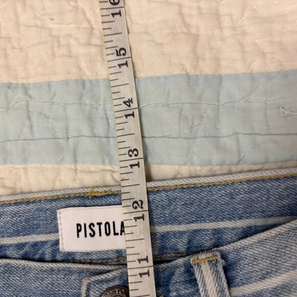 Pistola Womens Blue Striped Stretch High Rise Straight Leg Denim Jeans Size 28 - Picture 9 of 11